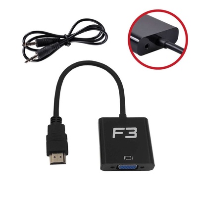 CABO ADAPTADOR CONVERSOR HDMI X VGA + AUDIO JC-AD-HDMI/VGA 121 F3 - Imagem 2