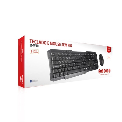TECLADO E MOUSE SEM FIO C3 TECH K-W10BK PRETO - Imagem 4