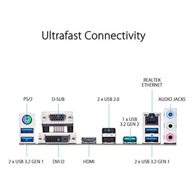 PLACA MÃE AM4 ASUS AMD A520M-E PRIME M.2/HDMI/VGA/DVI/DDR4 - Imagem 3