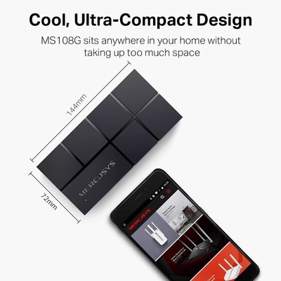 HUB 8 PORTAS 10/100/1000 MERCUSYS MS108G GIGA - Imagem 4