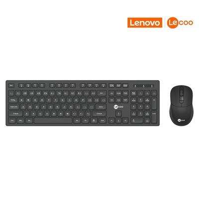 TECLADO E MOUSE SEM FIO LECOO KW201 PRETO - Imagem 2