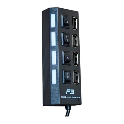 HUB 4 PORTAS USB 2.0 F3 JC HUB 401 CHAVEADOS - Imagem 2