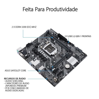 PLACA MÃE 1200 ASUS H510M E PRIME /M.2/DP/HDMI/VGA/USB 3.2 DDR4 G10 G11 - Imagem 5