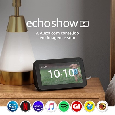 CAIXA DE SOM AMAZON SMART ALEXA ECHO SHOW 5 3ª GERAÇAO COM TELA 5.5" PRETO - Imagem 2