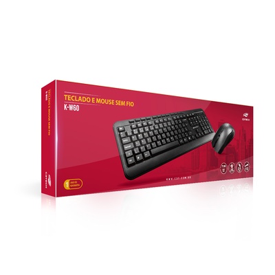 TECLADO E MOUSE SEM FIO C3 TECH K-W60BK PRETO - Imagem 4