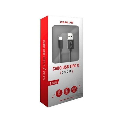 CABO CELULAR TIPO C CB-C11BK 1M C3 TECH - Imagem 3