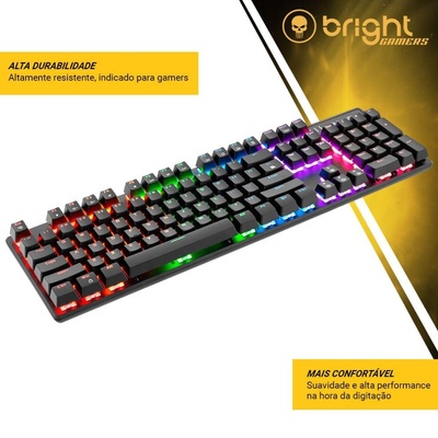 TECLADO GAMER USB MECANICO TANK GTC560 BRIGHT PRETO - Imagem 2