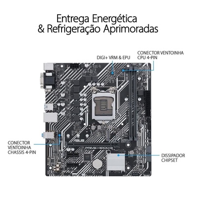 PLACA MÃE 1200 ASUS H510M E PRIME /M.2/DP/HDMI/VGA/USB 3.2 DDR4 G10 G11 - Imagem 4