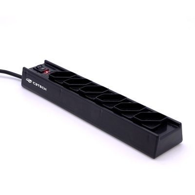 FILTRO DE LINHA 6 TOMADAS FL-61BK C3 TECH BLISTER PRETO - Imagem 3