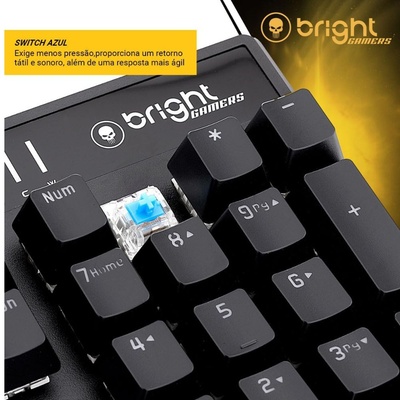 TECLADO GAMER USB MECANICO TANK GTC560 BRIGHT PRETO - Imagem 4