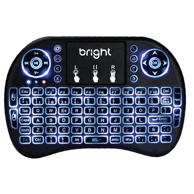 TECLADO MINI SEM FIO COM TOUCHPAD MOUSE SMART TV NOT 0595 BRIGHT - Imagem 2