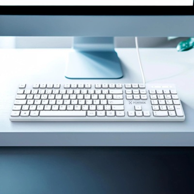 TECLADO USB SLIM K15 FORTREK BRANCO - Imagem 5