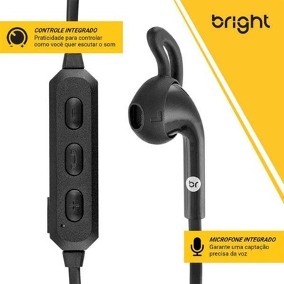 FONE DE OUVIDO AURICULAR BT COM MICROFONE 0481 BRIGHT - Imagem 4