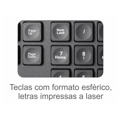 TECLADO E MOUSE SEM FIO KA6029 K-MEX PRETO - Imagem 3
