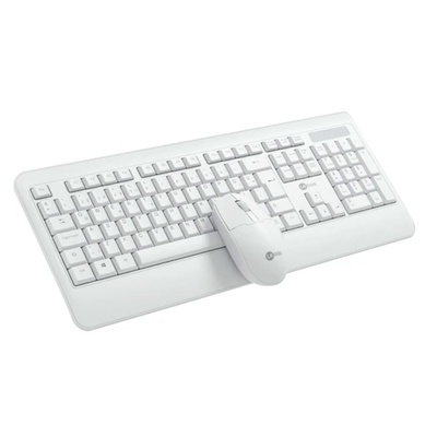 TECLADO E MOUSE SEM FIO LECOO KW202 BRANCO - Imagem 4