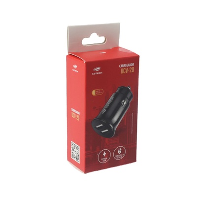 CARREGADOR VEICULAR 2 USB UCV 20BK C3 TECH - Imagem 4