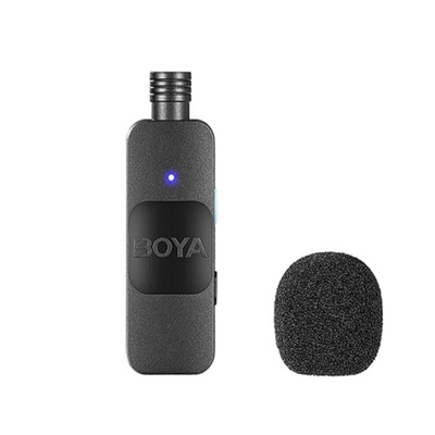 MICROFONE LAPELA BOYA BY V20 2.4GHZ  USB C WIRELESS PRETO - Imagem 2
