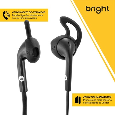 FONE DE OUVIDO AURICULAR BT COM MICROFONE 0481 BRIGHT - Imagem 3