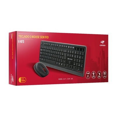 TECLADO E MOUSE SEM FIO C3 TECH K-W70BK PRETO - Imagem 4