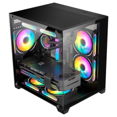 GABINETE GAMER MICRO ATX AQUARIO CG-0830 K-MEX PRETO - Imagem 2