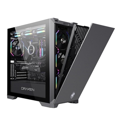GABINETE GAMER ATX KHAMSA ARGB DRAXEN PRETO - Imagem 3