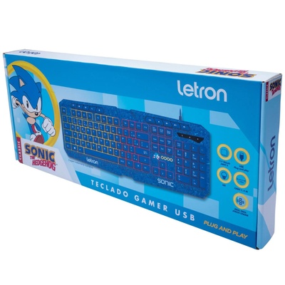 TECLADO GAMER USB LED LETRON SONIC AZ - Imagem 2