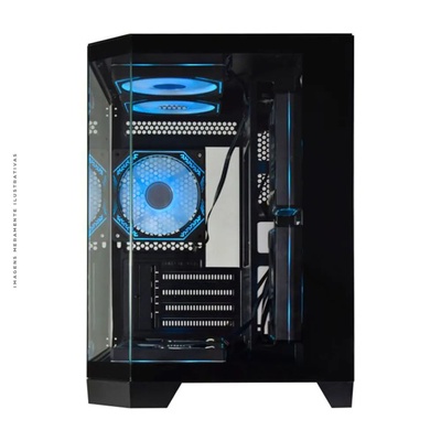 GABINETE GAMER MICRO ATX AQUARIO ANGULO CG 0620 K-MEX PRETO - Imagem 3