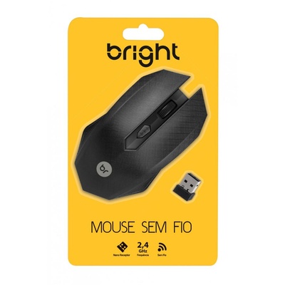MOUSE SEM FIO 1200DPI 0053 BRIGHT PRETO - Imagem 4