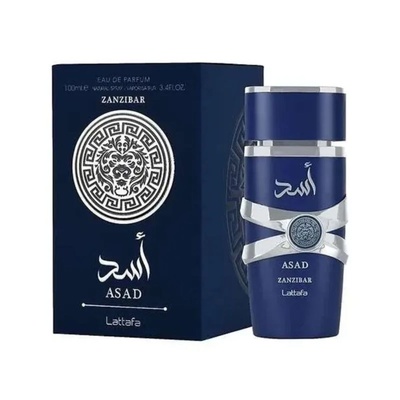 PERFUME LATTAFA ASAD ZANZIBAR AZUL MASCULINO EDP 100ML ARABE - Imagem 2