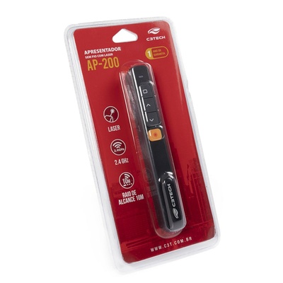 APRESENTADOR SLIDE S/FIO AP-200 C3 TECH PRETO - Imagem 4
