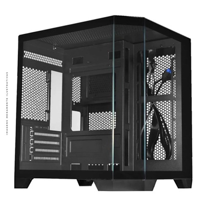 GABINETE GAMER MICRO ATX AQUARIO ANGULO CG 0620 K-MEX PRETO - Imagem 4