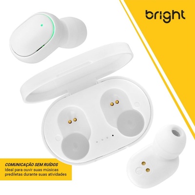 FONE DE OUVIDO AURICULAR BT MAX SOUND FN569 BRIGHT BRANCO - Imagem 4
