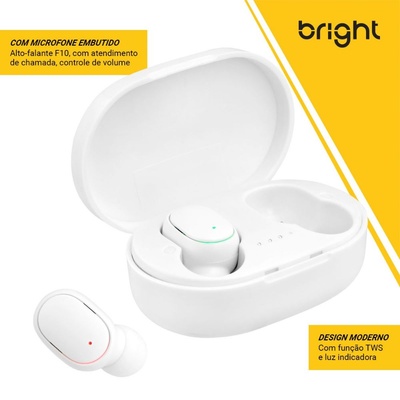 FONE DE OUVIDO AURICULAR BT MAX SOUND FN569 BRIGHT BRANCO - Imagem 3