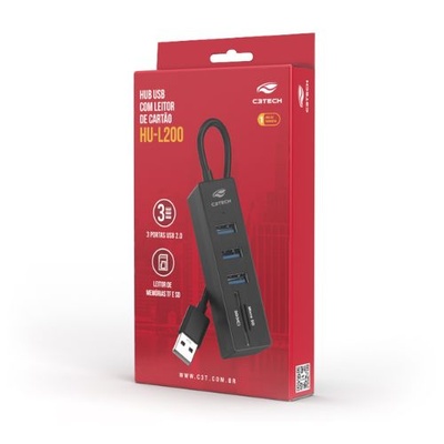 HUB USB 2.0 5 PORTAS USB HU-L200BK C3T - Imagem 4