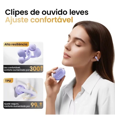 FONE DE OUVIDO AURICULAR BT HAYLOU 0W03 AIRFREE PRETO - Imagem 5