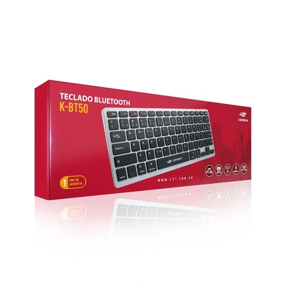 TECLADO SEM FIO BLUETOOTH K-BT50BK C3 TECH PRETO - Imagem 4