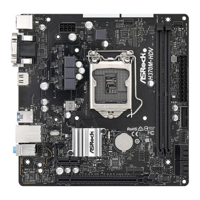 PLACA MÃE 1151 ASROCK H370M HDV DVI/VGA/HDMI DDR4 G8/G9 - Imagem 2