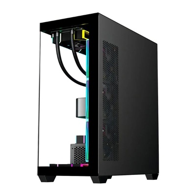 GABINETE GAMER MICRO ATX AQUARIO CG-36DY TORRE NEGRA K-MEX PRETO - Imagem 4