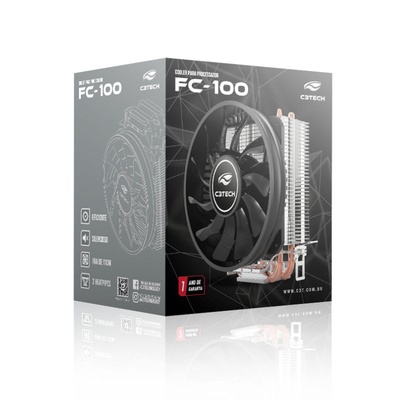 COOLER PARA PROCESSADOR INTEL E AMD FC-100BK C3 TECH - Imagem 2