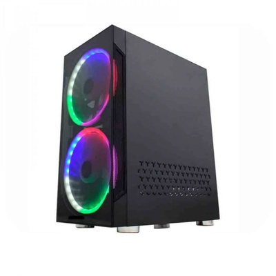 GABINETE GAMER AQUARIO CG-04A1 ANJO DE COMBATE 4 2FAN 200MM 5 CORES K-MEX PRETO - Imagem 2