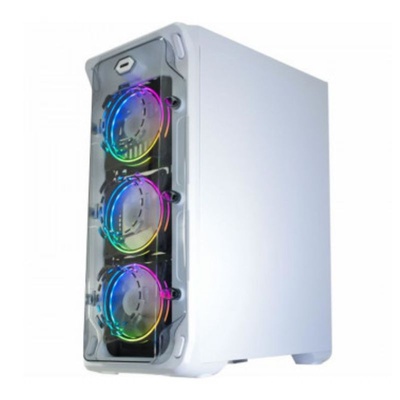 GABINETE GAMER AQUARIO CG-W1B1 TROOPER COOLER ARGB RITMICOS AADK1 3FAN+FITA LED K-MEX BRANCO - Imagem 3