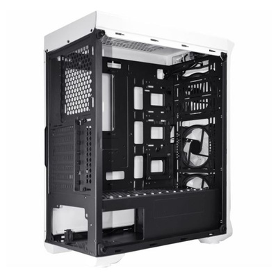 GABINETE GAMER AQUARIO CG-W1B1 TROOPER COOLER ARGB RITMICOS AADK1 3FAN+FITA LED K-MEX BRANCO - Imagem 4