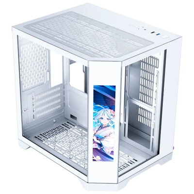 GABINETE GAMER MICRO ATX AQUARIO CG-W2KV ANGULO COM MONITOR DYNAMIC K-MEX BRANCO - Imagem 2