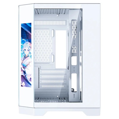 GABINETE GAMER MICRO ATX AQUARIO CG-W2KV ANGULO COM MONITOR DYNAMIC K-MEX BRANCO - Imagem 3